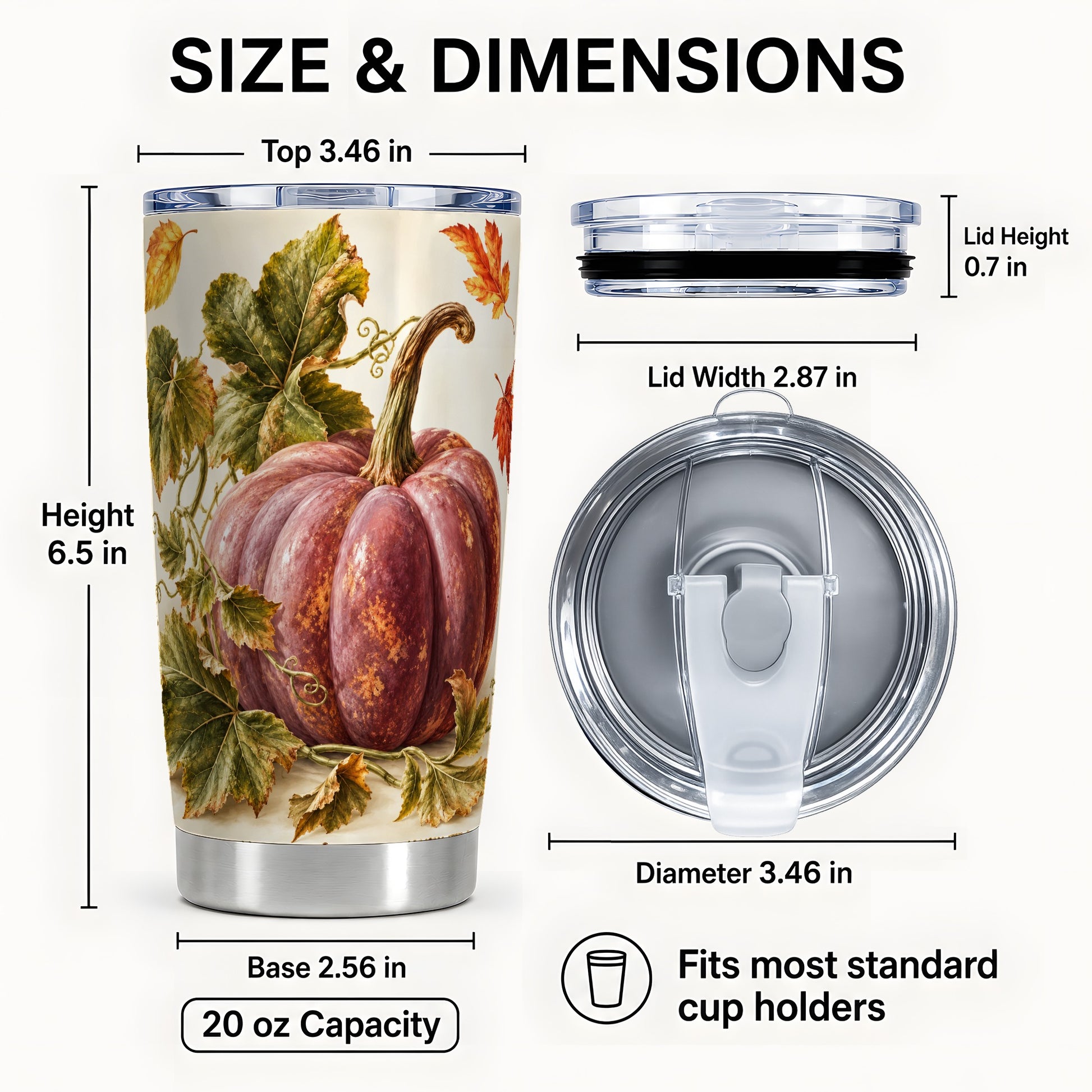 #pl[20oz|Steel] Rustic Mauve Pumpkin Tumbler 20oz, Fall Tumbler, Stainless Steel Travel Cup