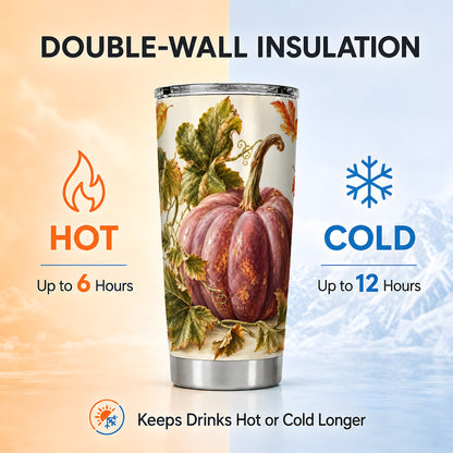 #pl[20oz|Steel] Rustic Mauve Pumpkin Tumbler 20oz, Fall Tumbler, Stainless Steel Travel Cup
