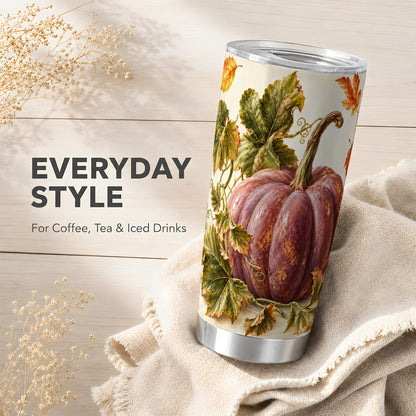 #pl[20oz|Steel] Rustic Mauve Pumpkin Tumbler 20oz, Fall Tumbler, Stainless Steel Travel Cup