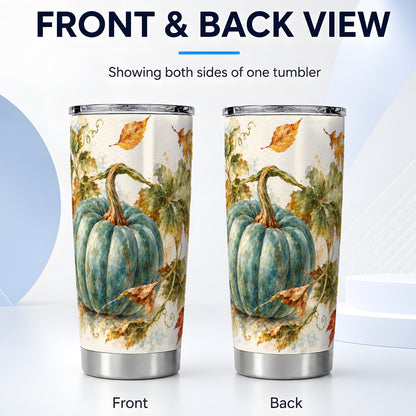 #pl[20oz|Steel] Blue Pumpkin Tumbler 20oz, Watercolor Tumbler, Stainless Steel Travel Cup