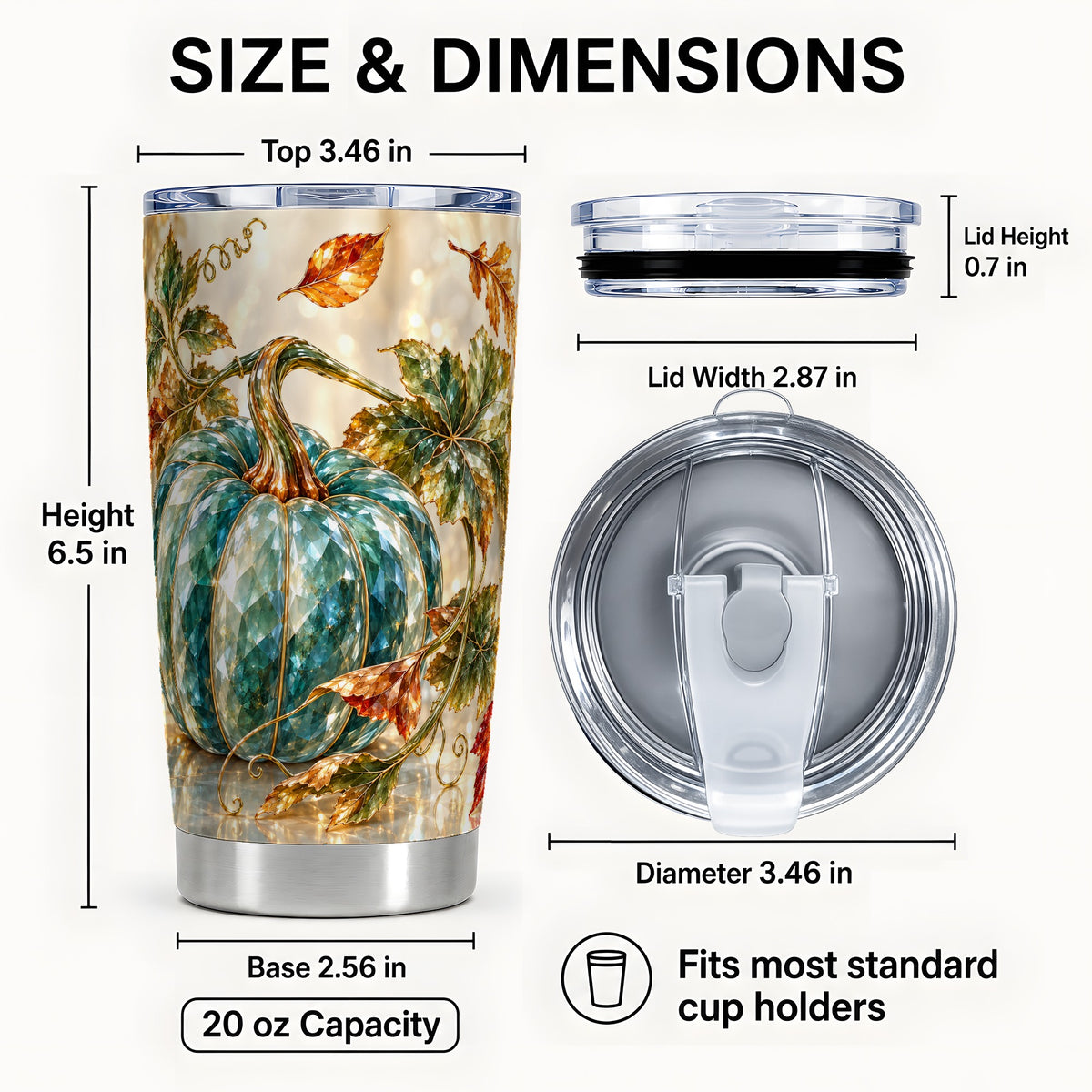 #pl[20oz|Steel] Faceted Pumpkin Tumbler 20oz, Fall Tumbler, Stainless Steel Travel Cup