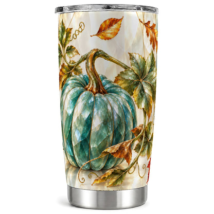 Geometric Pumpkin Tumbler 20oz, Fall Tumbler, Stainless Steel Travel Cup