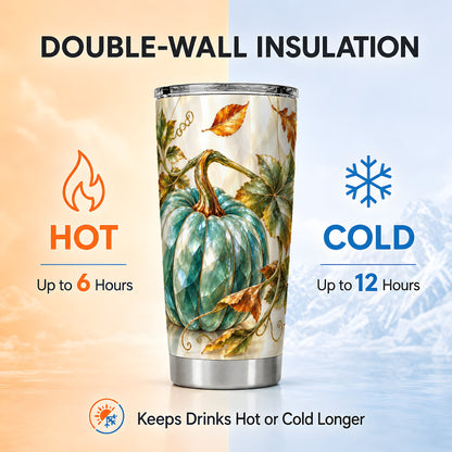 #pl[20oz|Steel] Geometric Pumpkin Tumbler 20oz, Fall Tumbler, Stainless Steel Travel Cup