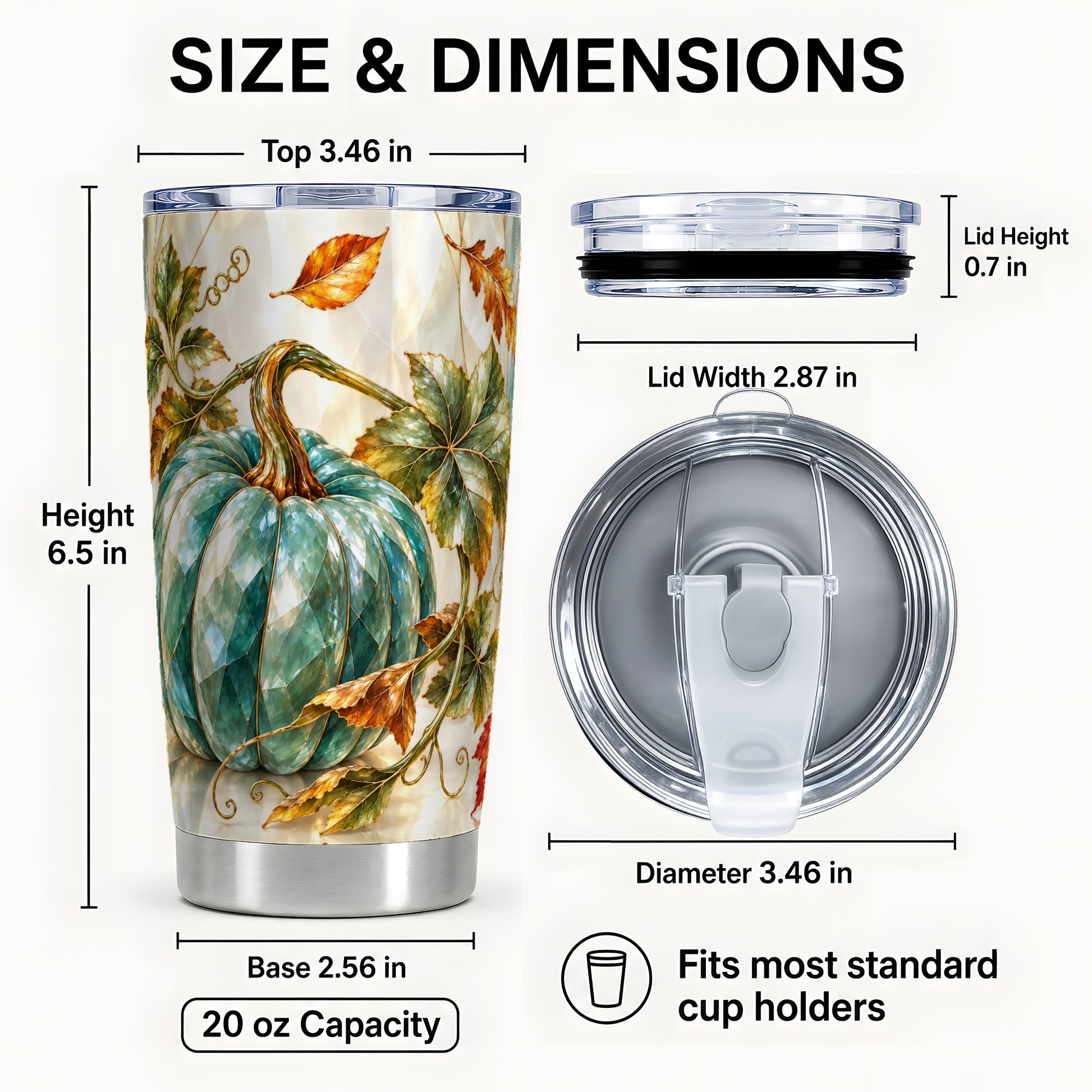 #pl[20oz|Steel] Geometric Pumpkin Tumbler 20oz, Fall Tumbler, Stainless Steel Travel Cup