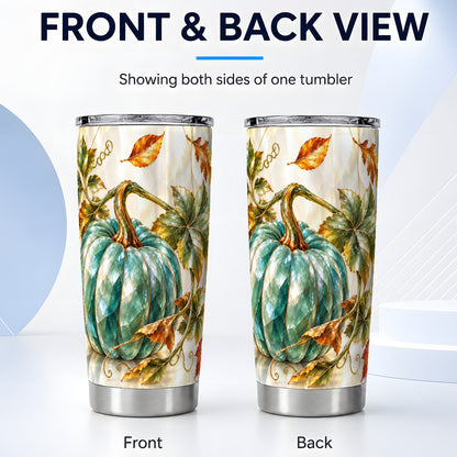 #pl[20oz|Steel] Geometric Pumpkin Tumbler 20oz, Fall Tumbler, Stainless Steel Travel Cup