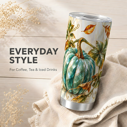 #pl[20oz|Steel] Geometric Pumpkin Tumbler 20oz, Fall Tumbler, Stainless Steel Travel Cup