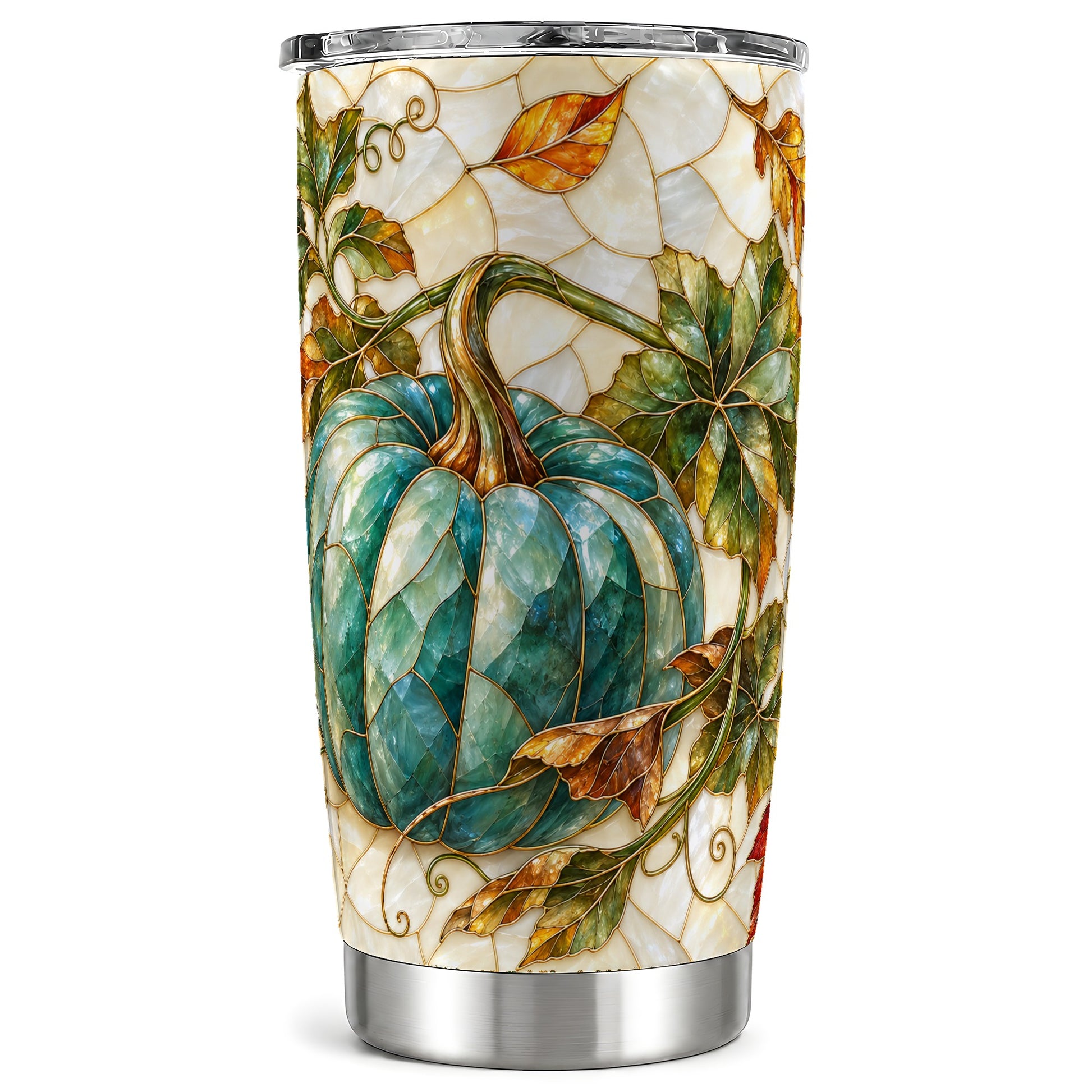 Mosaic Pumpkin Tumbler 20oz, Fall Tumbler, Stainless Steel Travel Cup