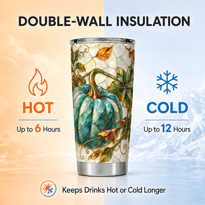 #pl[20oz|Steel] Mosaic Pumpkin Tumbler 20oz, Fall Tumbler, Stainless Steel Travel Cup