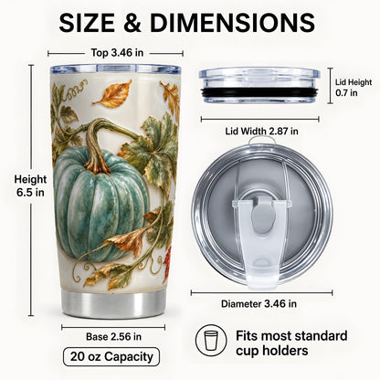 #pl[20oz|Steel] Soft Pumpkin Tumbler 20oz, Fall Tumbler, Stainless Steel Travel Cup