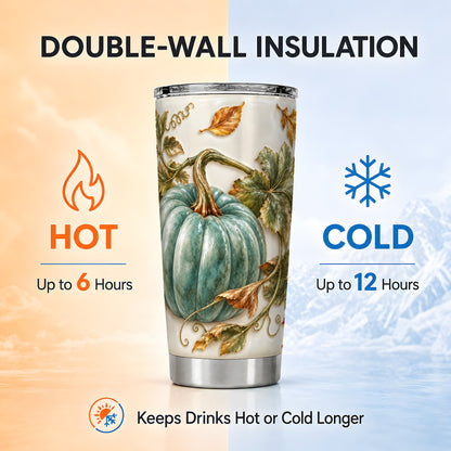 #pl[20oz|Steel] Soft Pumpkin Tumbler 20oz, Fall Tumbler, Stainless Steel Travel Cup