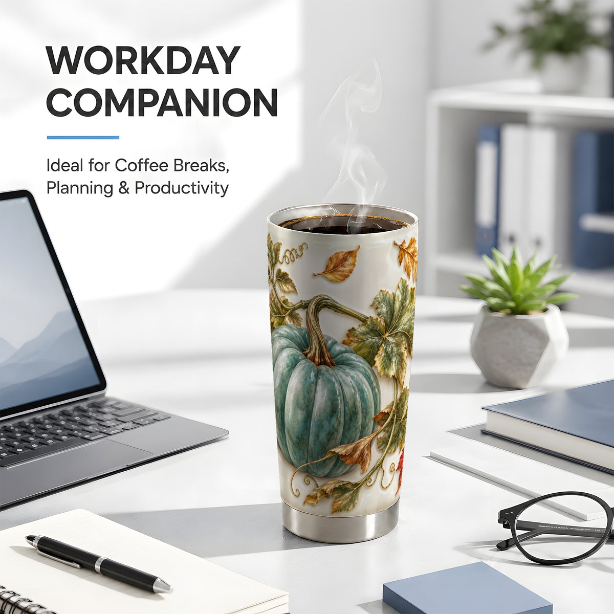 #pl[20oz|Steel] Soft Pumpkin Tumbler 20oz, Fall Tumbler, Stainless Steel Travel Cup