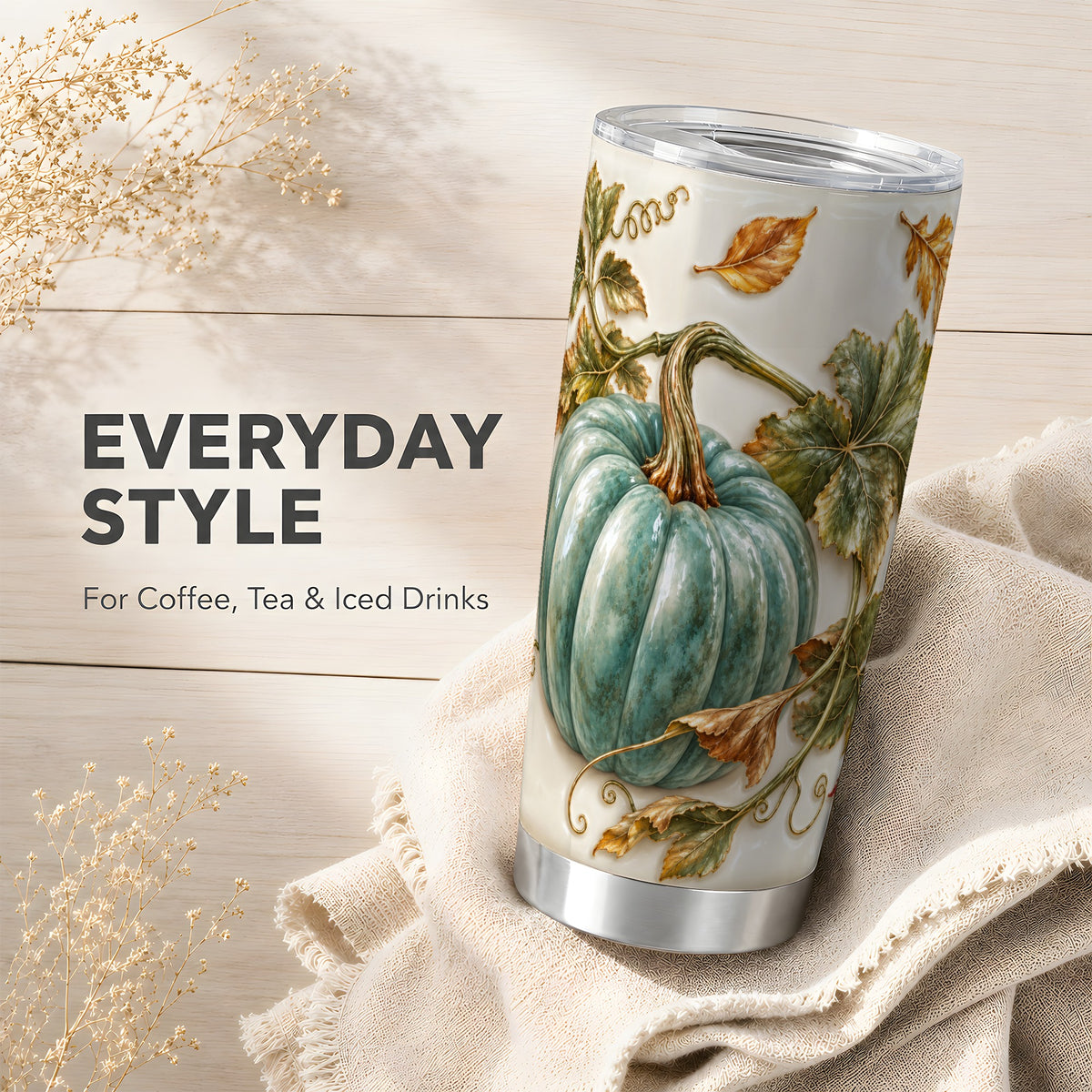 #pl[20oz|Steel] Soft Pumpkin Tumbler 20oz, Fall Tumbler, Stainless Steel Travel Cup