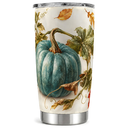 Painterly Pumpkin Tumbler 20oz, Fall Tumbler, Stainless Steel Travel Cup