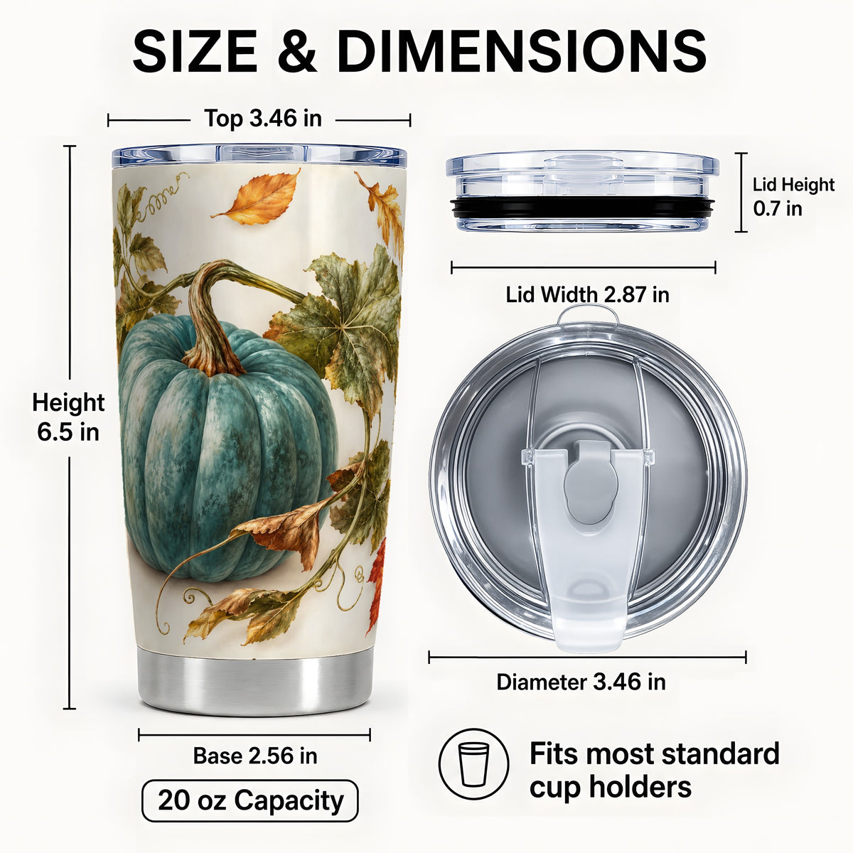 #pl[20oz|Steel] Painterly Pumpkin Tumbler 20oz, Fall Tumbler, Stainless Steel Travel Cup