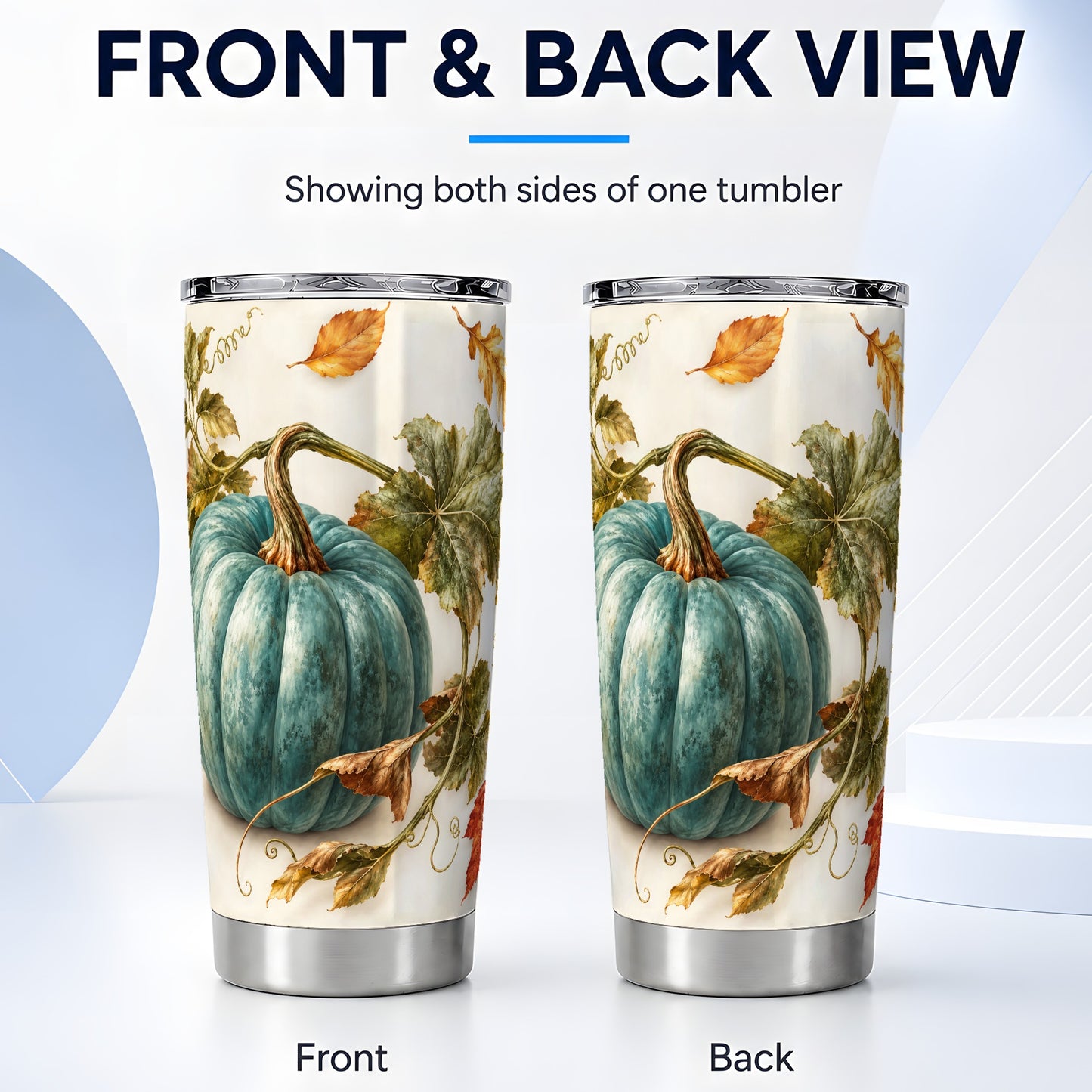 #pl[20oz|Steel] Painterly Pumpkin Tumbler 20oz, Fall Tumbler, Stainless Steel Travel Cup