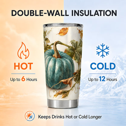 #pl[20oz|Steel] Painterly Pumpkin Tumbler 20oz, Fall Tumbler, Stainless Steel Travel Cup