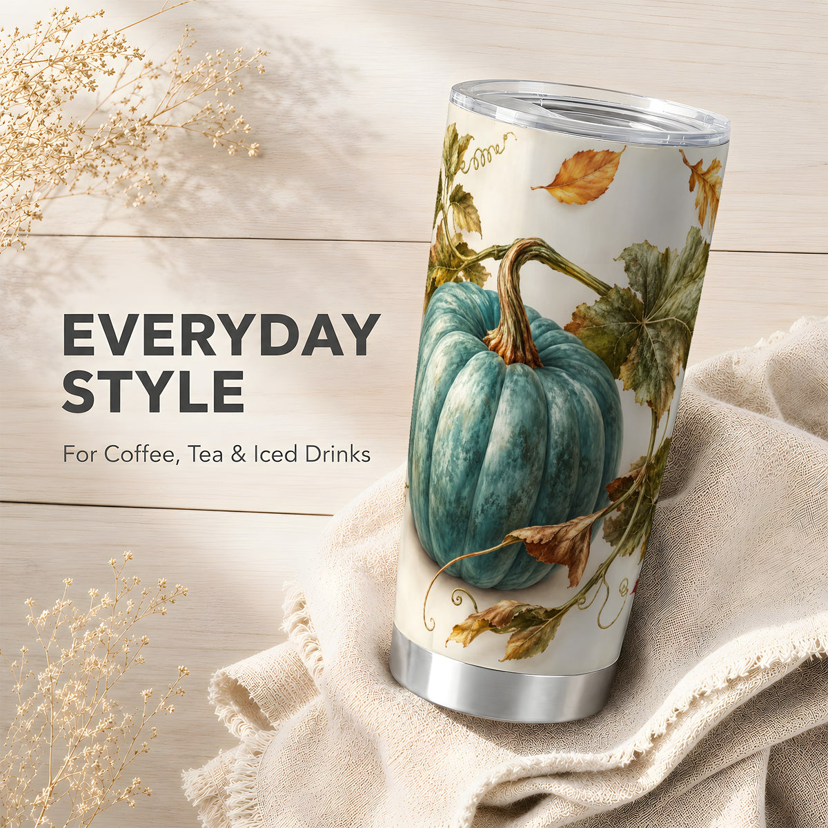 #pl[20oz|Steel] Painterly Pumpkin Tumbler 20oz, Fall Tumbler, Stainless Steel Travel Cup