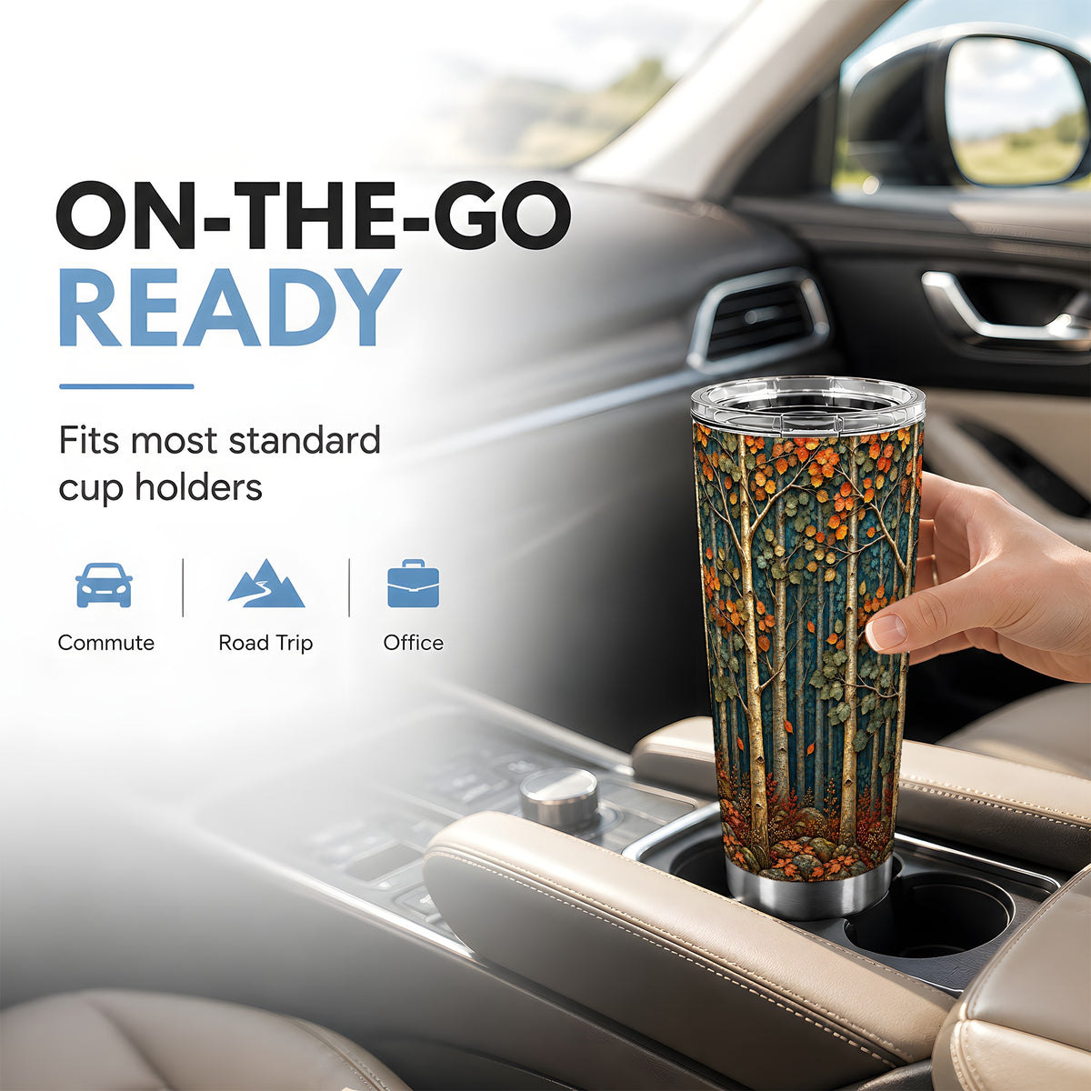 #pl[20oz|Steel] Autumn Birch Forest Tumbler 20oz, Fall Tumbler, Stainless Steel Travel Cup