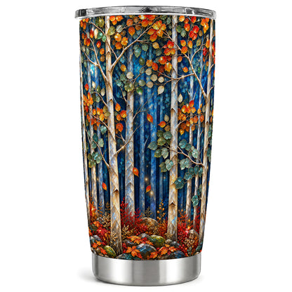 Luminous Birch Tumbler 20oz, Mosaic Tumbler, Stainless Steel Travel Cup