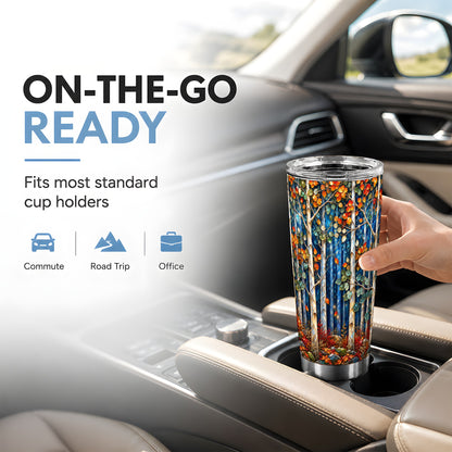 #pl[20oz|Steel] Luminous Birch Tumbler 20oz, Mosaic Tumbler, Stainless Steel Travel Cup