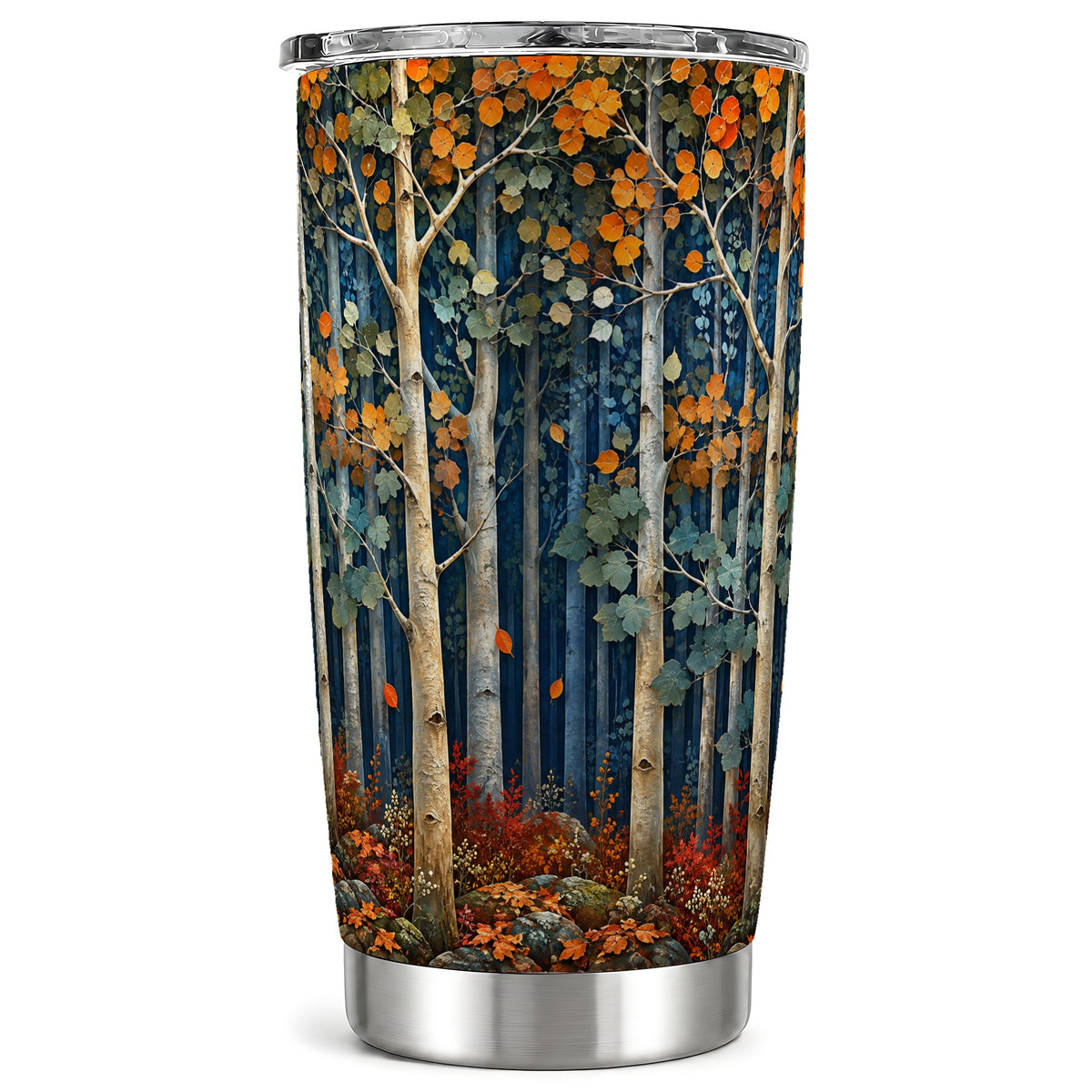Painterly Birch Tumbler 20oz, Fall Tumbler, Stainless Steel Travel Cup