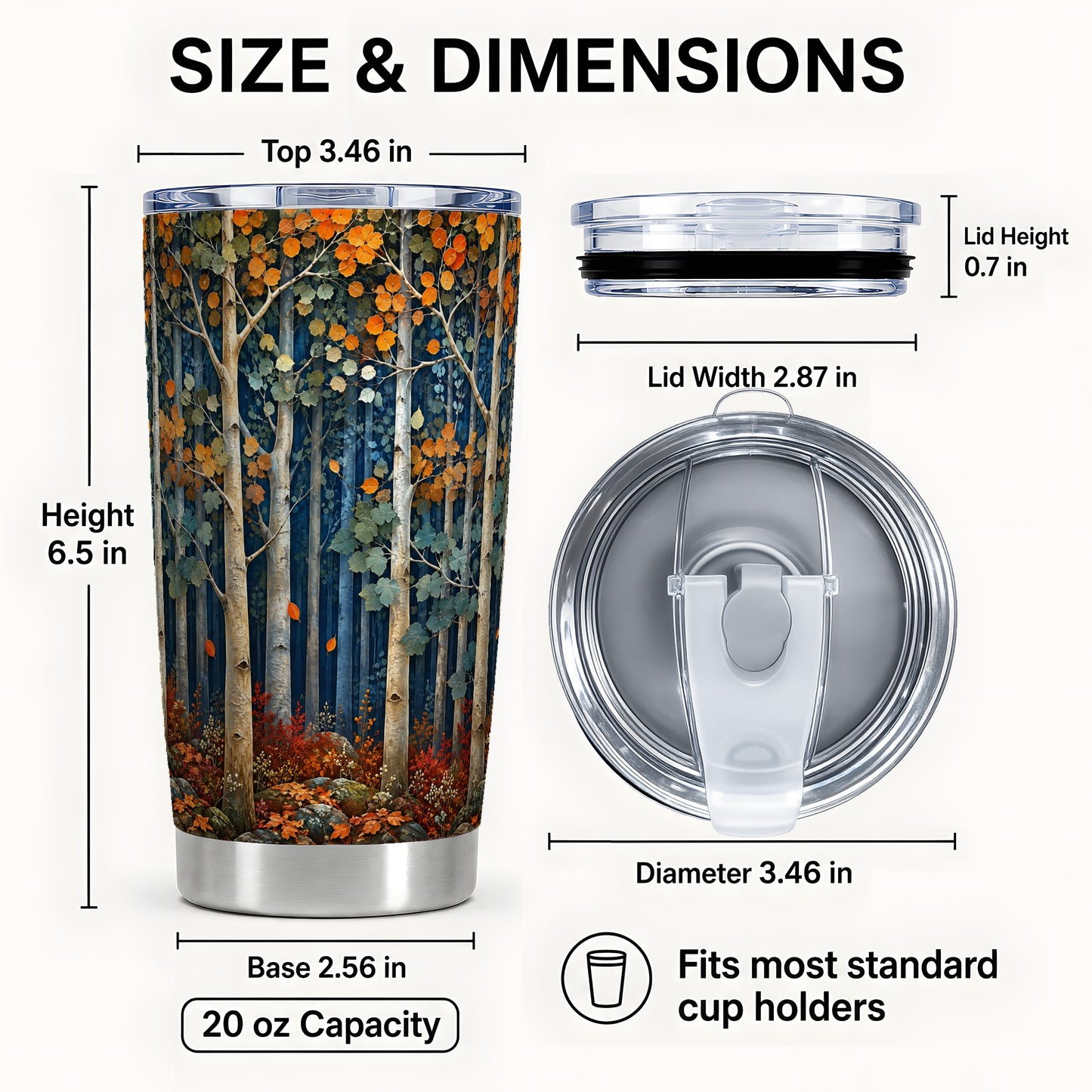 #pl[20oz|Steel] Painterly Birch Tumbler 20oz, Fall Tumbler, Stainless Steel Travel Cup