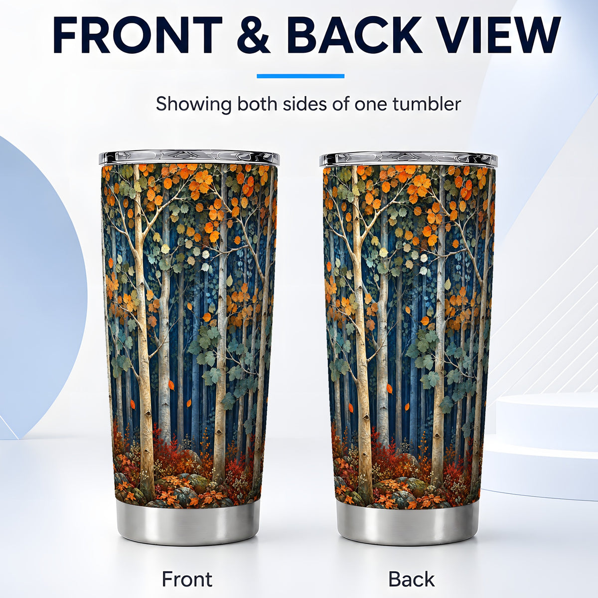 #pl[20oz|Steel] Painterly Birch Tumbler 20oz, Fall Tumbler, Stainless Steel Travel Cup