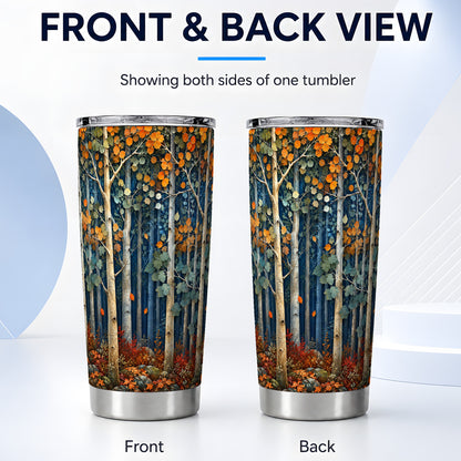 #pl[20oz|Steel] Painterly Birch Tumbler 20oz, Fall Tumbler, Stainless Steel Travel Cup