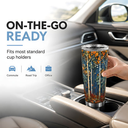#pl[20oz|Steel] Painterly Birch Tumbler 20oz, Fall Tumbler, Stainless Steel Travel Cup