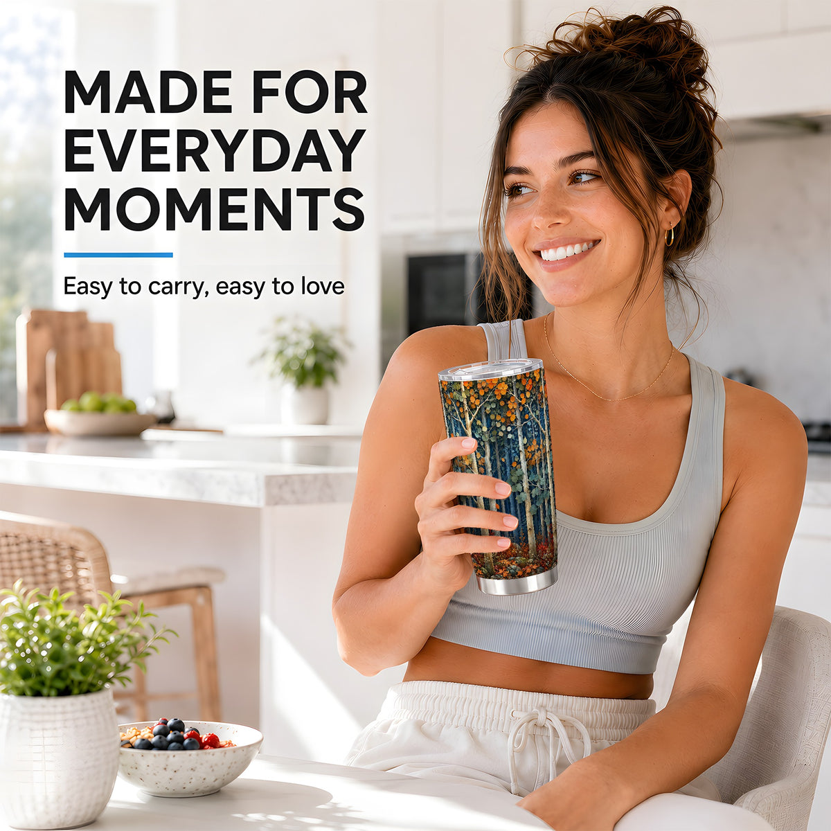 #pl[20oz|Steel] Painterly Birch Tumbler 20oz, Fall Tumbler, Stainless Steel Travel Cup