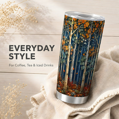#pl[20oz|Steel] Painterly Birch Tumbler 20oz, Fall Tumbler, Stainless Steel Travel Cup