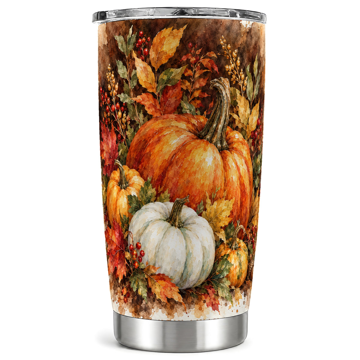 Pumpkin Harvest Tumbler 20oz, Fall Tumbler, Stainless Steel Travel Cup