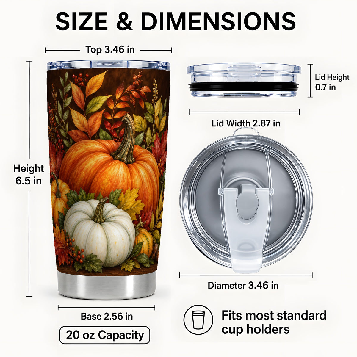 #pl[20oz|Steel] Rustic Pumpkin Tumbler 20oz, Harvest Tumbler, Stainless Steel Travel Cup