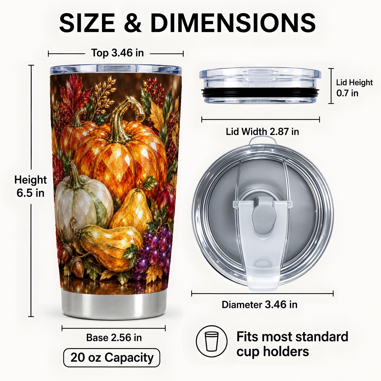 #pl[20oz|Steel] Jeweled Pumpkin Tumbler 20oz, Harvest Tumbler, Stainless Steel Travel Cup