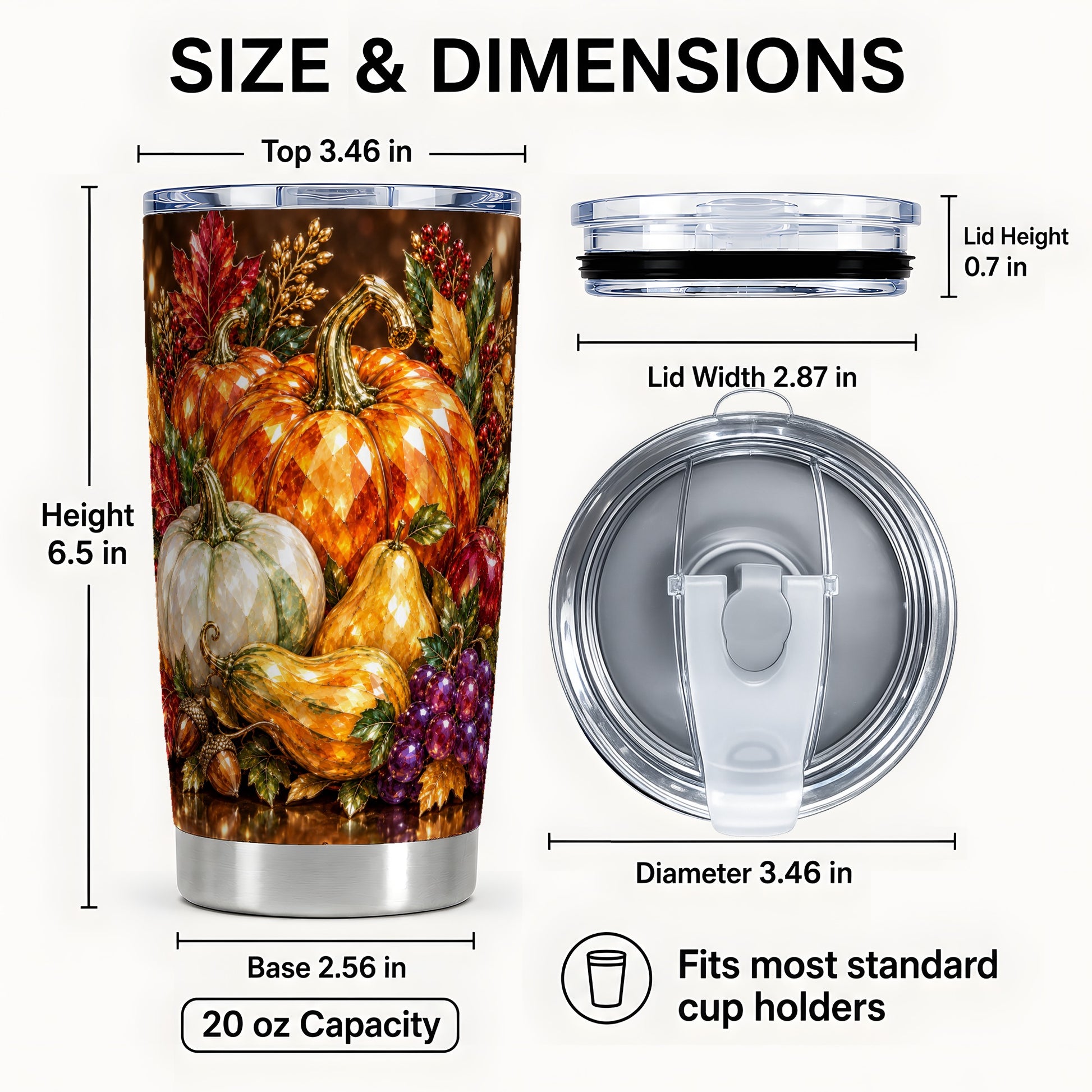 #pl[20oz|Steel] Jeweled Pumpkin Tumbler 20oz, Harvest Tumbler, Stainless Steel Travel Cup