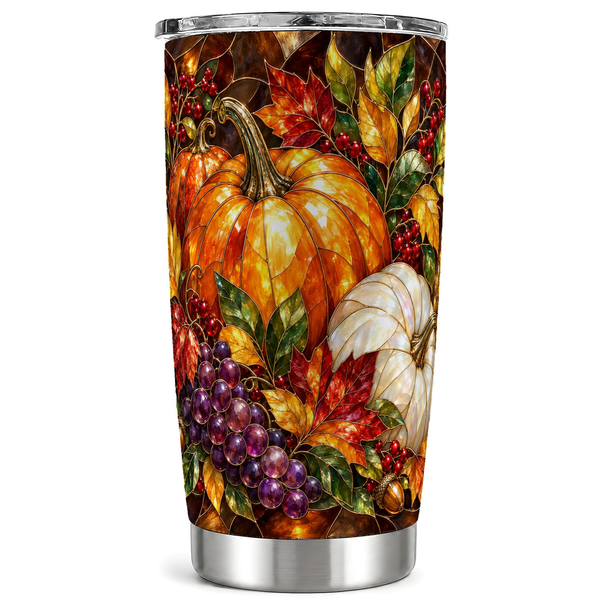 Pumpkin Tumbler 20oz, Harvest Tumbler, Stainless Steel Travel Cup
