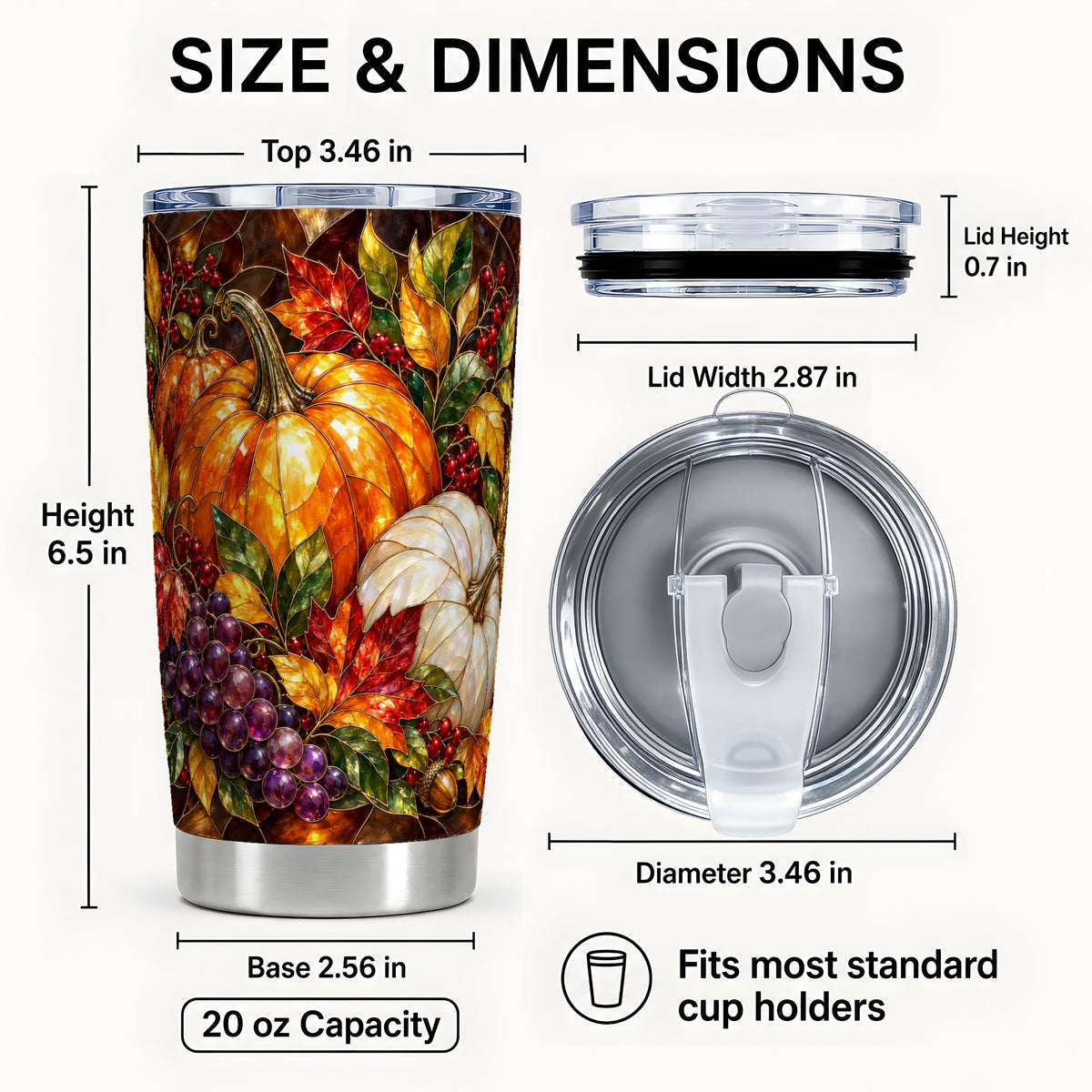 #pl[20oz|Steel] Pumpkin Tumbler 20oz, Harvest Tumbler, Stainless Steel Travel Cup