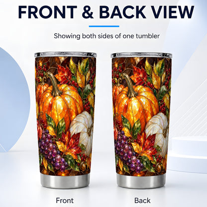 #pl[20oz|Steel] Pumpkin Tumbler 20oz, Harvest Tumbler, Stainless Steel Travel Cup