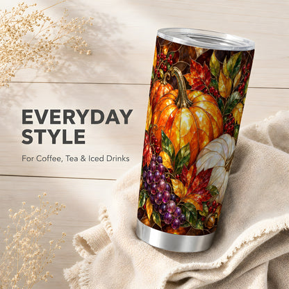#pl[20oz|Steel] Pumpkin Tumbler 20oz, Harvest Tumbler, Stainless Steel Travel Cup