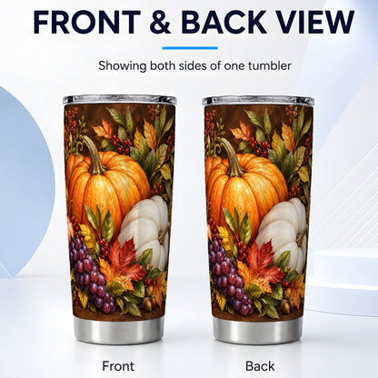 #pl[20oz|Steel] Classic Pumpkin Tumbler 20oz, Harvest Tumbler, Stainless Steel Travel Cup