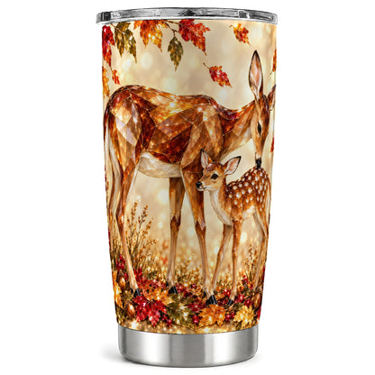 Faceted Deer Tumbler 20oz, Woodland Tumbler, Stainless Steel Travel Cup