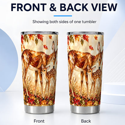 #pl[20oz|Steel] Faceted Deer Tumbler 20oz, Woodland Tumbler, Stainless Steel Travel Cup