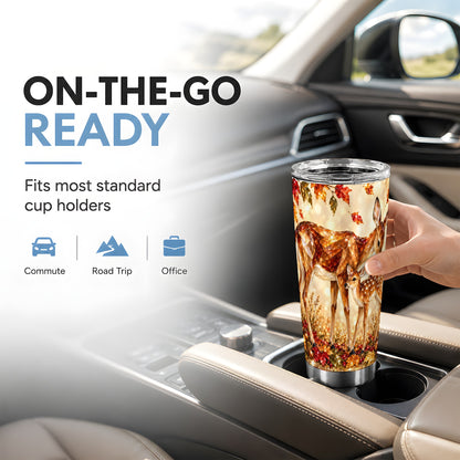 #pl[20oz|Steel] Faceted Deer Tumbler 20oz, Woodland Tumbler, Stainless Steel Travel Cup