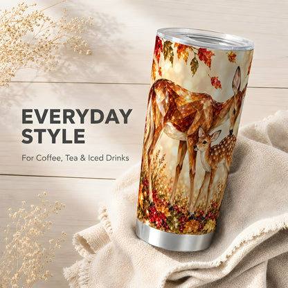 #pl[20oz|Steel] Faceted Deer Tumbler 20oz, Woodland Tumbler, Stainless Steel Travel Cup