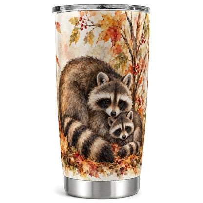 Watercolor Raccoon Tumbler 20oz, Family Tumbler, Stainless Steel Travel Cup