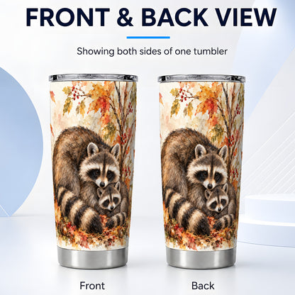 #pl[20oz|Steel] Watercolor Raccoon Tumbler 20oz, Family Tumbler, Stainless Steel Travel Cup