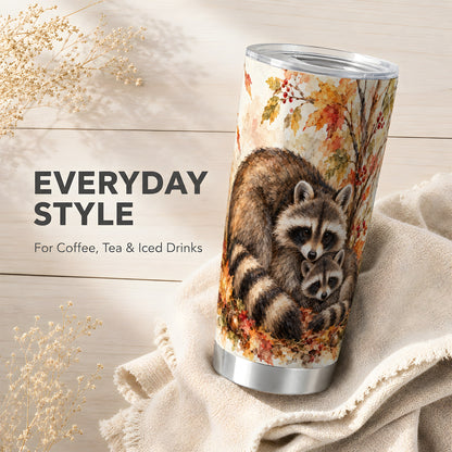 #pl[20oz|Steel] Watercolor Raccoon Tumbler 20oz, Family Tumbler, Stainless Steel Travel Cup