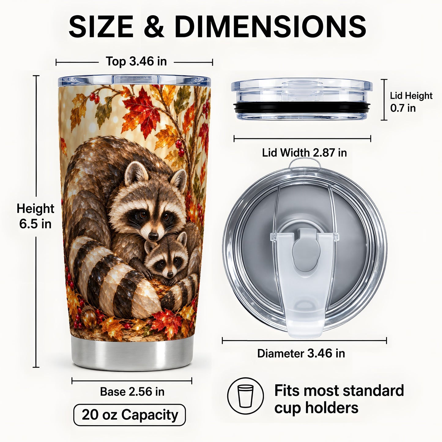 #pl[20oz|Steel] Jeweled Raccoon Tumbler 20oz, Family Tumbler, Stainless Steel Travel Cup