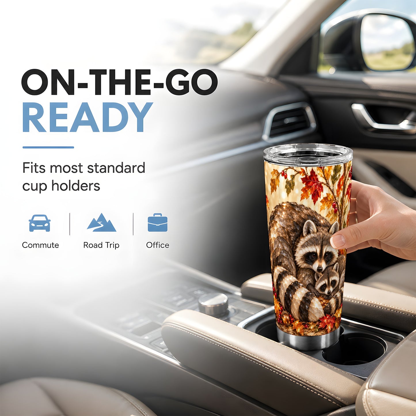 #pl[20oz|Steel] Jeweled Raccoon Tumbler 20oz, Family Tumbler, Stainless Steel Travel Cup