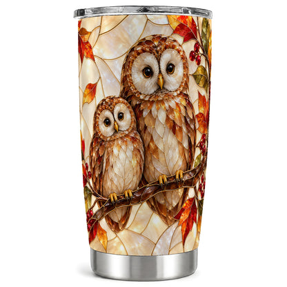 Mosaic Owl Tumbler 20oz, Owl Tumbler, Stainless Steel Travel Cup